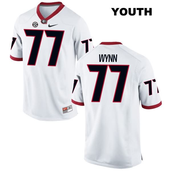 Georgia Bulldogs Youth Isaiah Wynn #77 NCAA Authentic White Nike Stitched College Football Jersey PDV1656TP